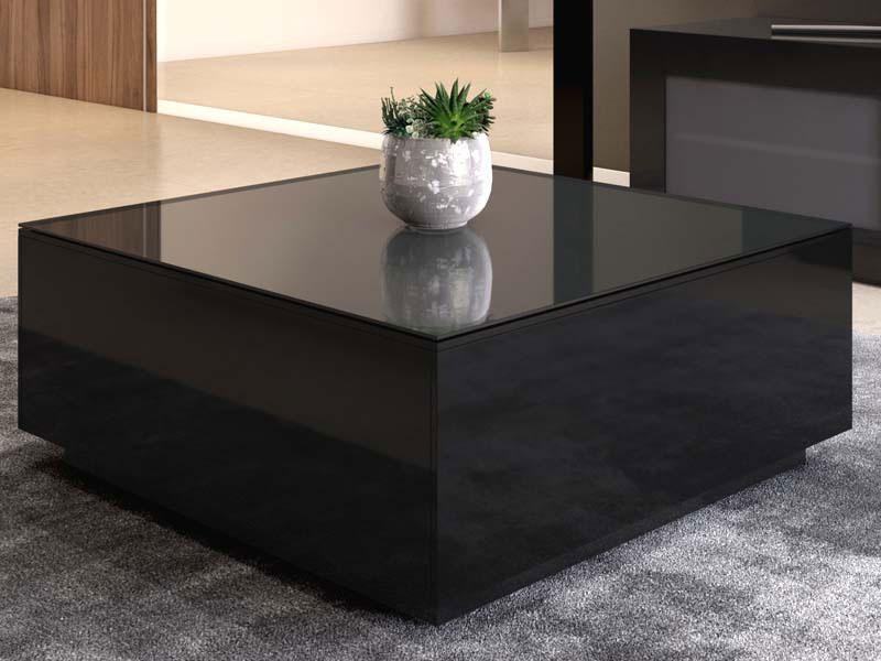 black wood coffee table rectangle