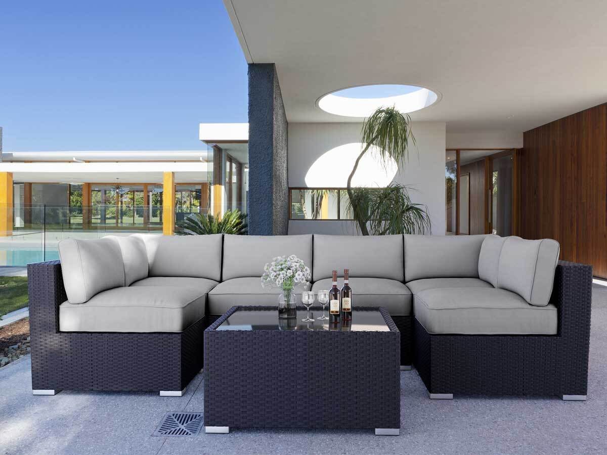 Majeston Black Modular Outdoor Furniture Lounge
